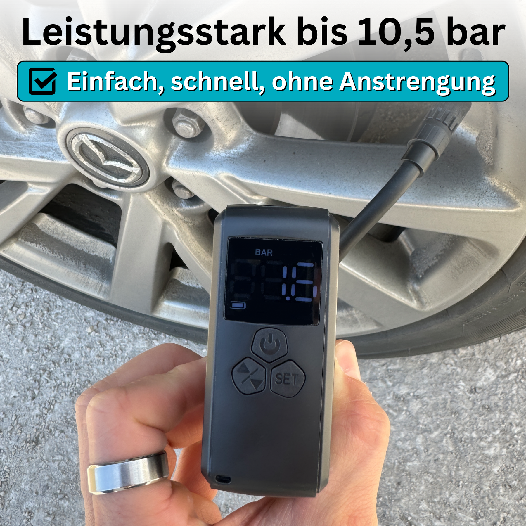 Elektrische Mini Pumpe - mühelos in sekundenschnelle aufpumpen