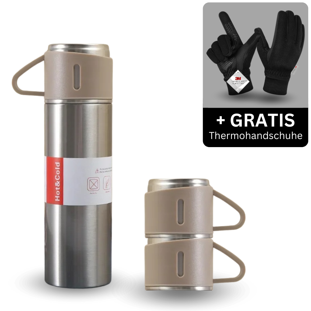 Thermo Kombo (Thermosflasche + Thermo Handschuhe)