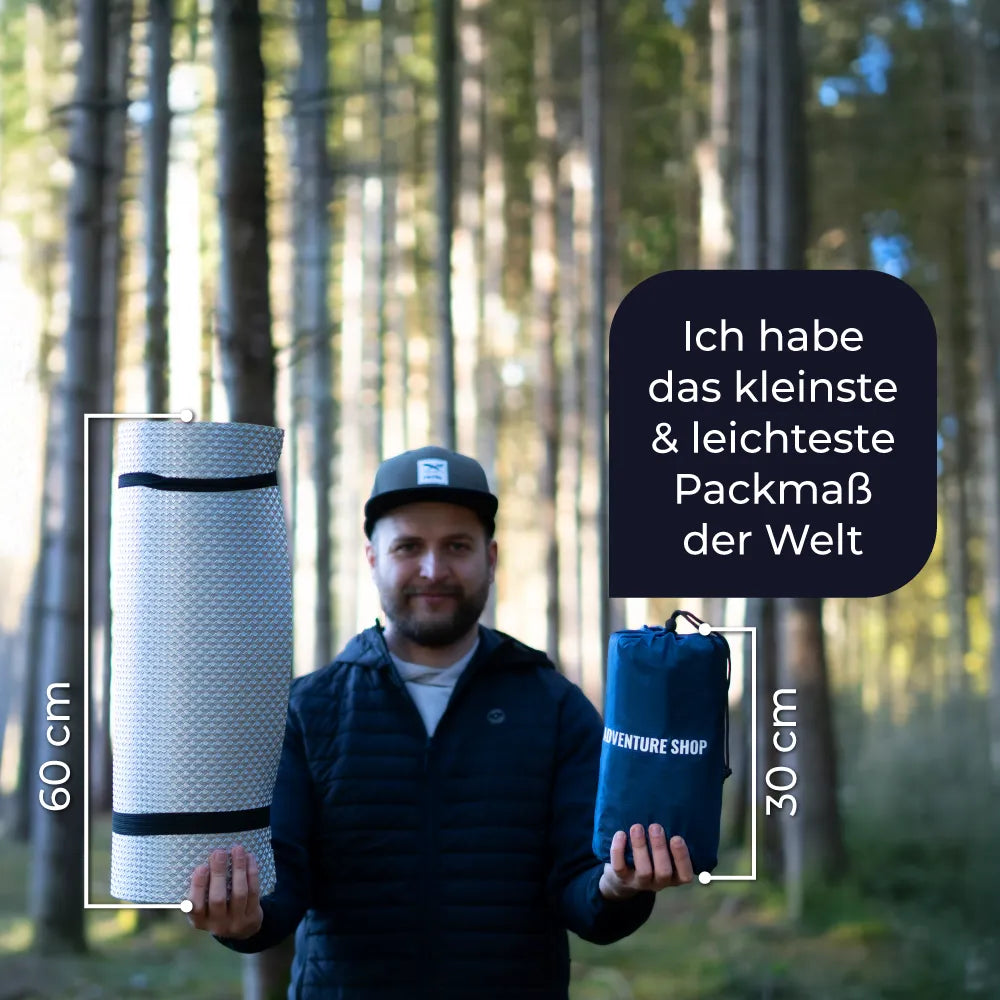 Ultraleichte & kompakte Isomatte ohne Kopfteil - perfekt für unterwegs